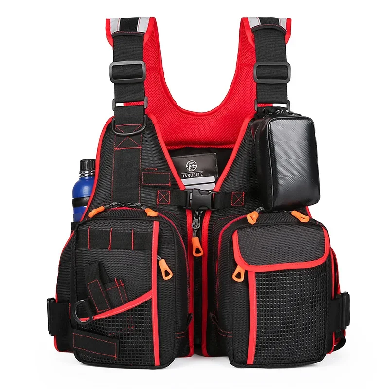 Adult Waterproof Reflective Multipocket High Buoyant Fishing Vest Multiuse Detachable Life-Jacket PFD for Outdoor Boating Kayak