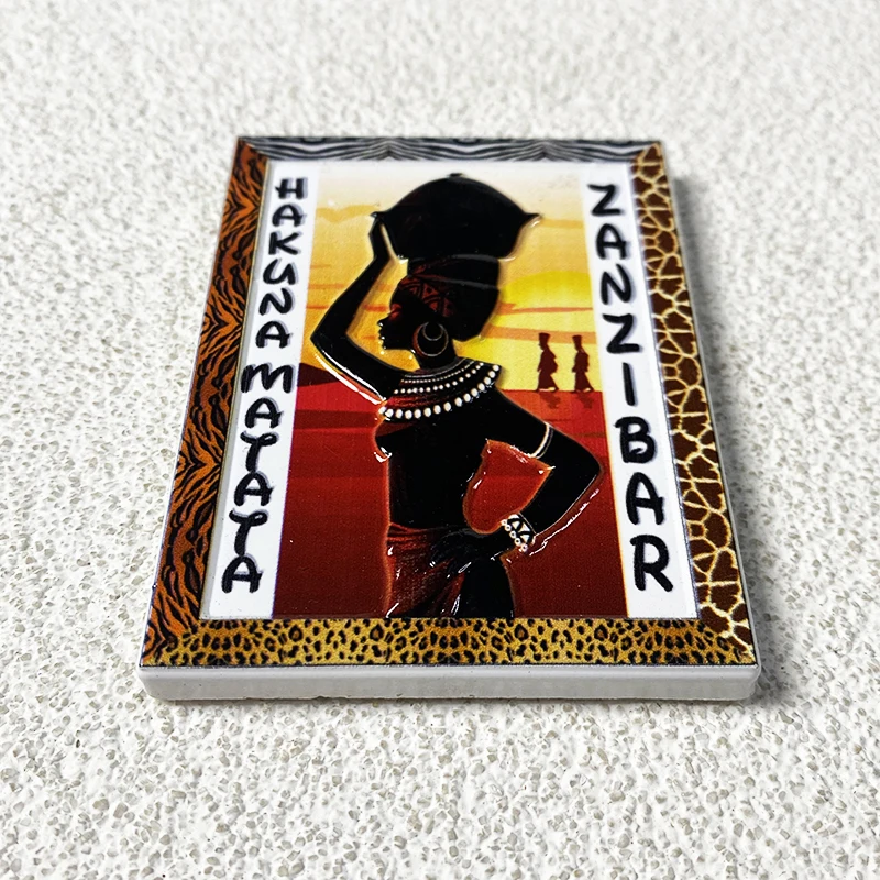 Zanzibar World Tourist Souvenirs, 3D Humanistic Kitchen and Home Decorations, Tourist Gift Refrigerator Stickers