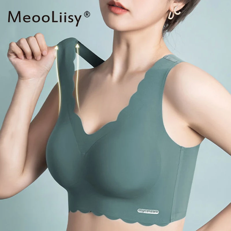 MeooLiisy M-2XL Ice Silk Seamless Thin Cup Sports Bras Beauty Back Vest Tube Top Full Coverage No Wire Yoga Lingerie