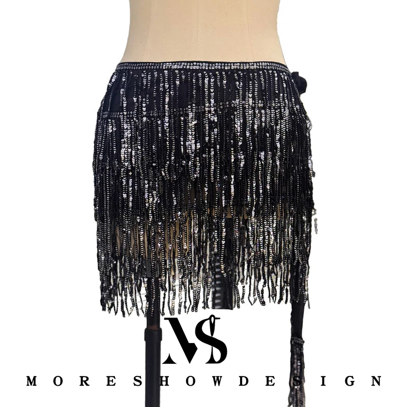 ベリーダンスウエストチェーンベルト女性のためのヒップベルトタッセルウエストチェーンスパンコールステージパフォーマンス衣装ダンスアクセサリー