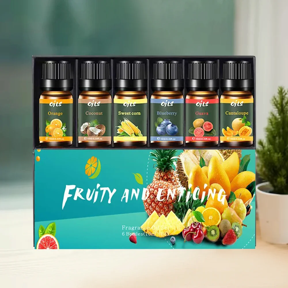 Confezione da 6 oli essenziali di frutta tropicale e cocco cremoso - Miscele di diffusori naturali a lunga durata per la terapia dell'aroma di tutto l'anno (include