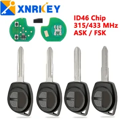 XNRKEY pilot inteligentny klucz samochodowy ASK/FSK 315/433Mhz ID46 Chip dla Suzuki Alto Swift SX4 Grand Vitara Ignis Jimny Splash