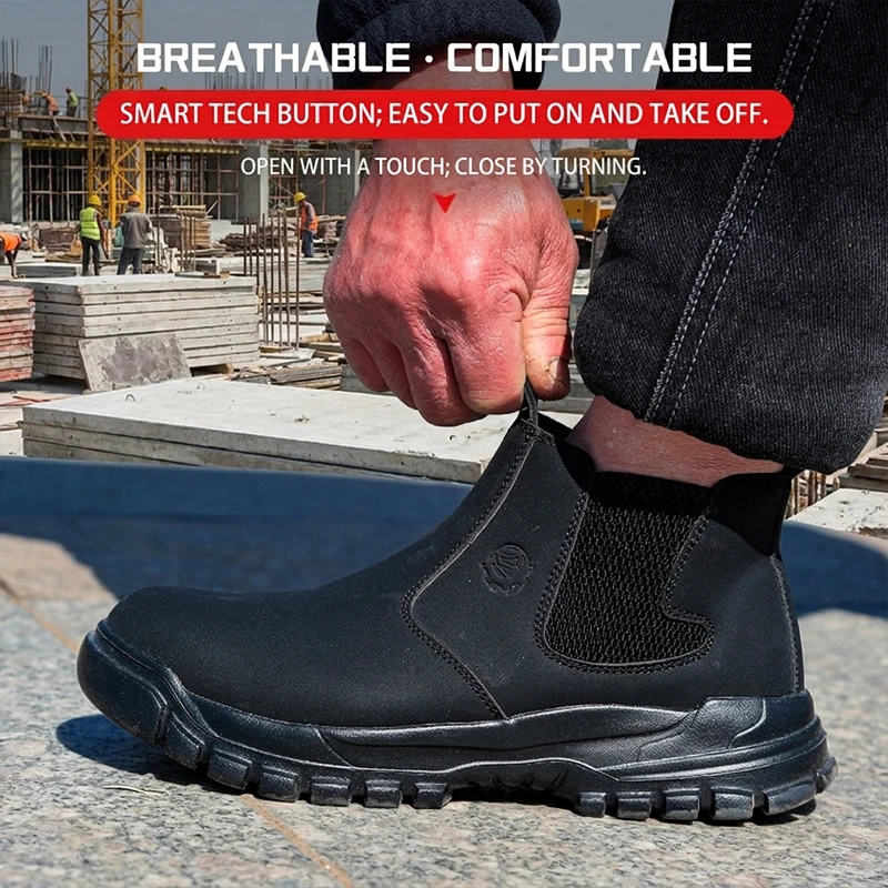 Men Women Steel Cap Kevlar Sole EVA Foam Microfiber Leather Puncture Proof Quick Wear Boots for Welding Safety shoes Wokers