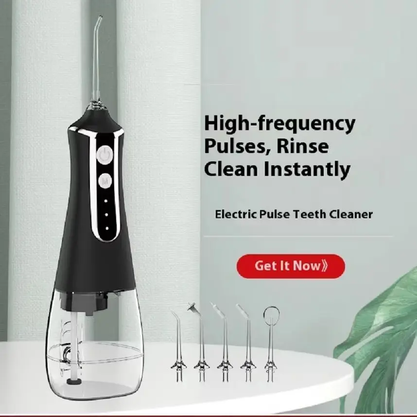 HOMEFISH Irrigateur buccal portable, brossette à eau dentaire rechargeable par USB, jet d'eau, modes de buse, étanche