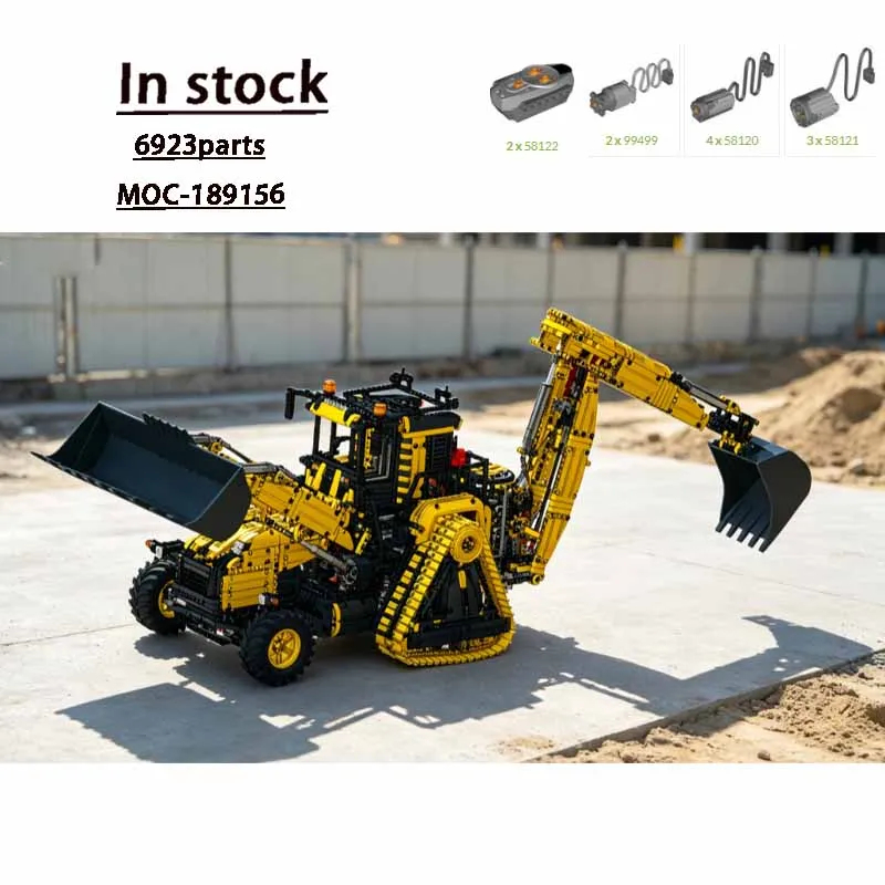 

MOC-189156New Super Heavy Backhoe Loader (Power Functions Version) V1.1Building Block Model6923parts Boy Building Block ToysGift
