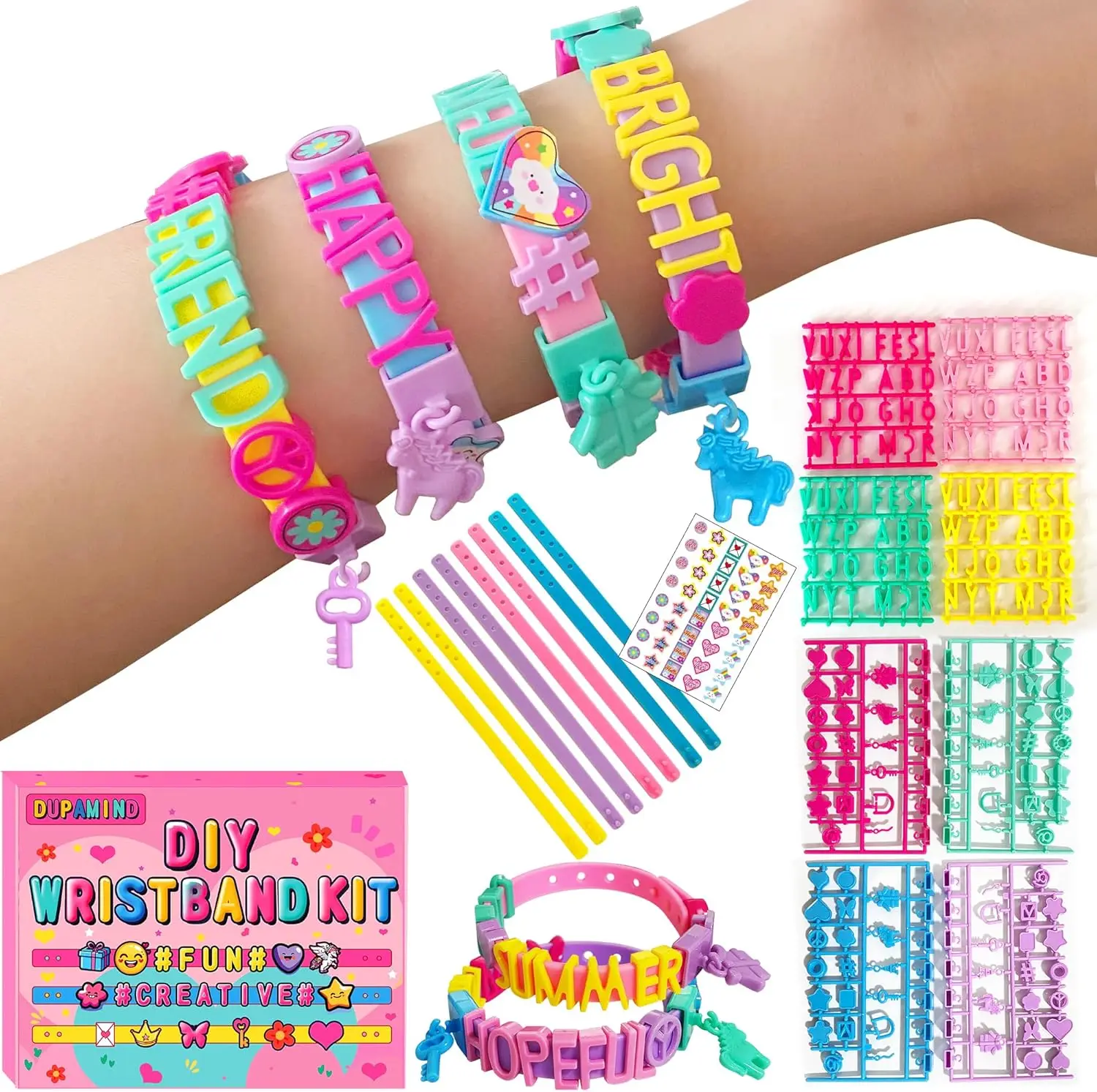 

& Craft Kits for Kids, DIY Friendship Bracelet Making Kit for Girls, Jewelry Making with Charm & Stickers, Birthday Gift