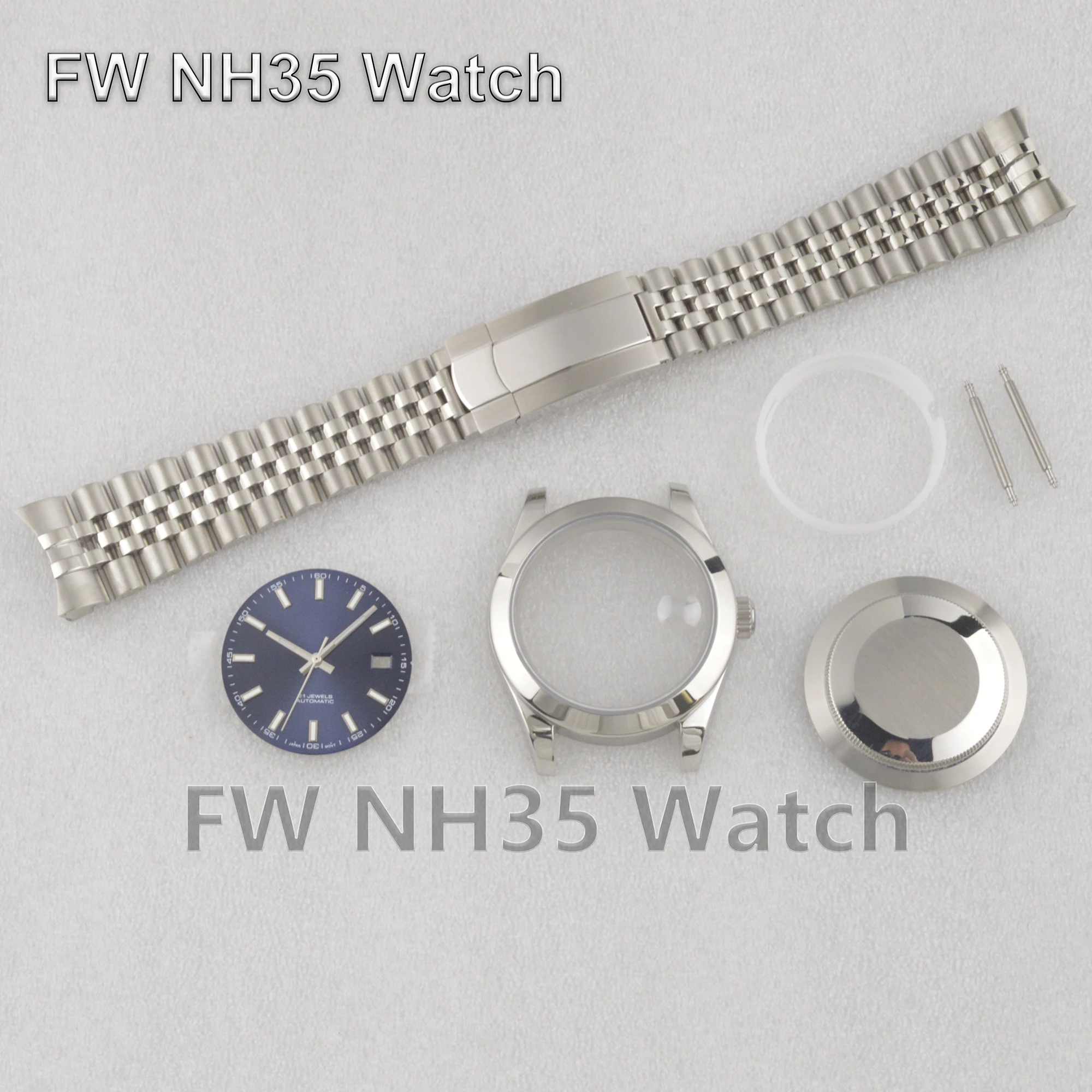 

NH35 Case Sapphire Glass 10ATM Waterproof Stainless Steel 41mm Watch Case Strap Dial Hands fit NH34 NH35 NH36 Automatic Movement