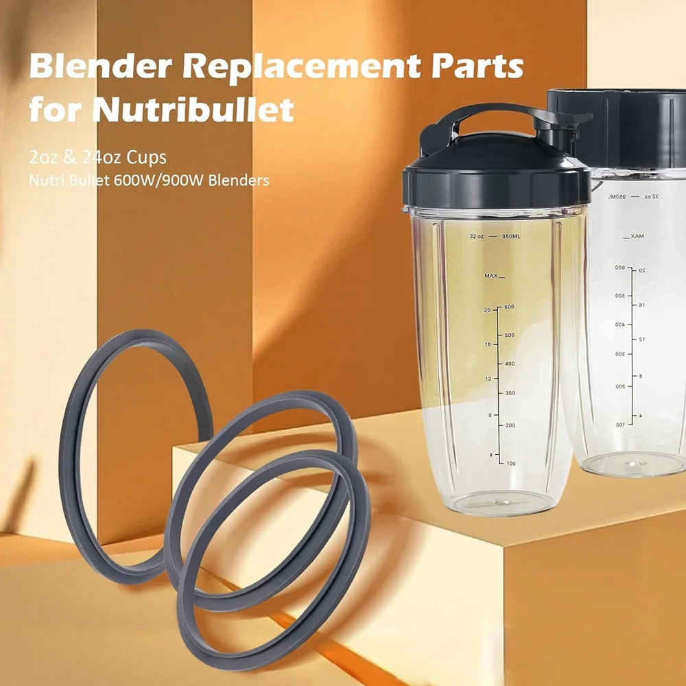 อะไหล่เปลี่ยนปะเก็นสีเทา2แพ็คเข้ากันได้กับ nutribullet 600W 900W เครื่องปั่น NB-101B NB-201 NB-101S