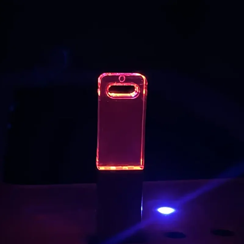 Unidad flash USB2.0 con luz LED de Color acrílico y Metal con logotipo grabado láser personalizado gratis, 4GB, 8GB, 16GB, 32GB, 64GB, 128GB