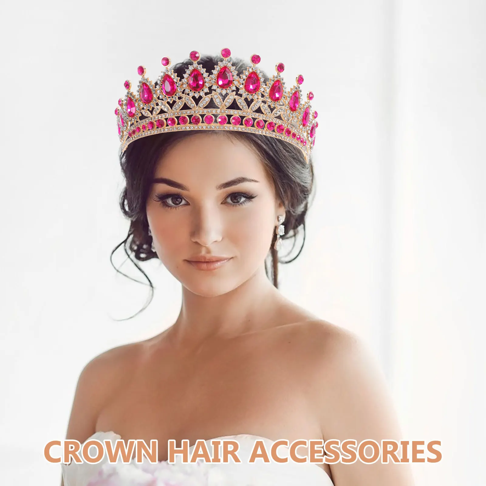 

Sparkling Wedding Tiara Bridal Crown Headpiece Crystal Teardrop Rhinestones Elegant Lightweight Crown for Women Girls Birthday