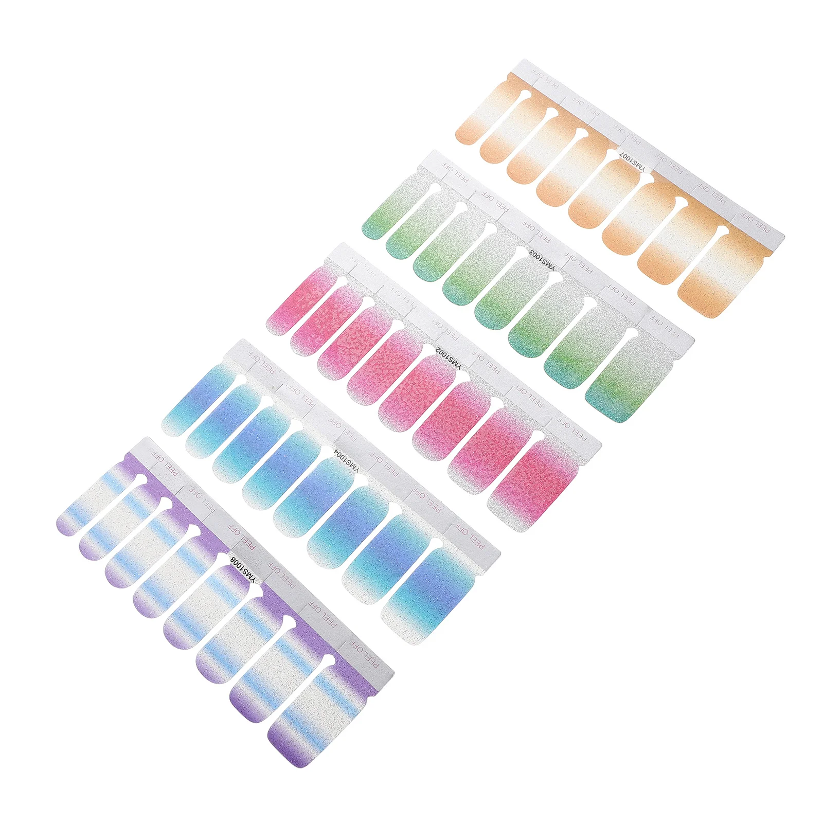 

5 Sheets Adhesive Nail Polish Stickers Fresh Style Ultra Thin Nail Art Strips Decals for Wedding Party