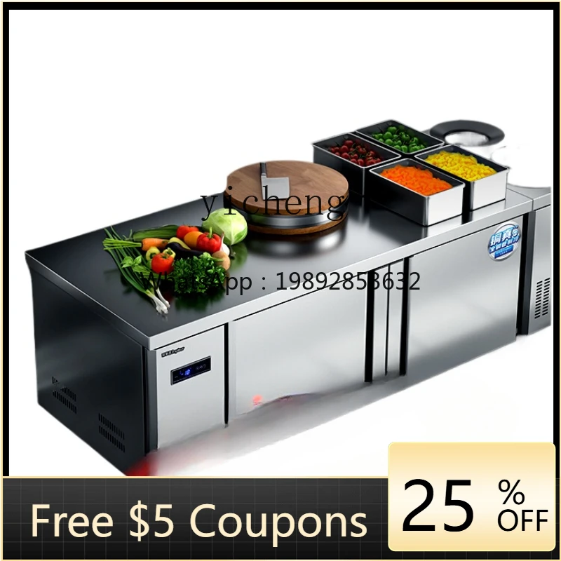BX Commercial Freezer Refrigerated Table Horizontal Refrigerator Frozen Fresh Milk Tea Shop Fruit Flat Cold Console