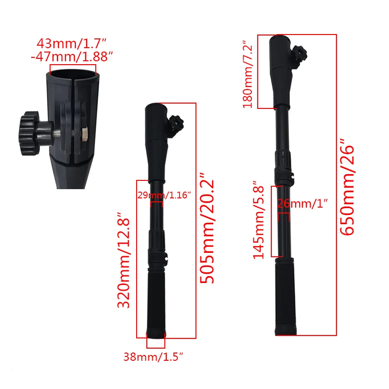 ISURE MARINE Boat Tiller Handle ExtensionAluminum Telescopic Outboard Motor Extension For Outboard Motors Boat Accessories