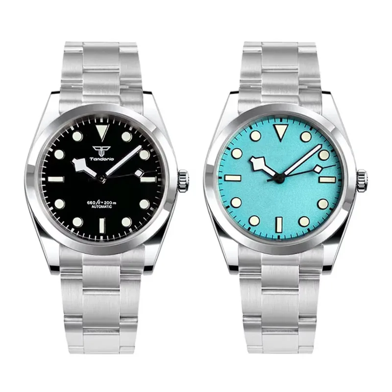 Tandorio Mechanical 39mm/36mm Men's Automatic Explorer Style Watch Sapphire Crystal Miyota8215 PT5000 Steel Wristwatch Luminous