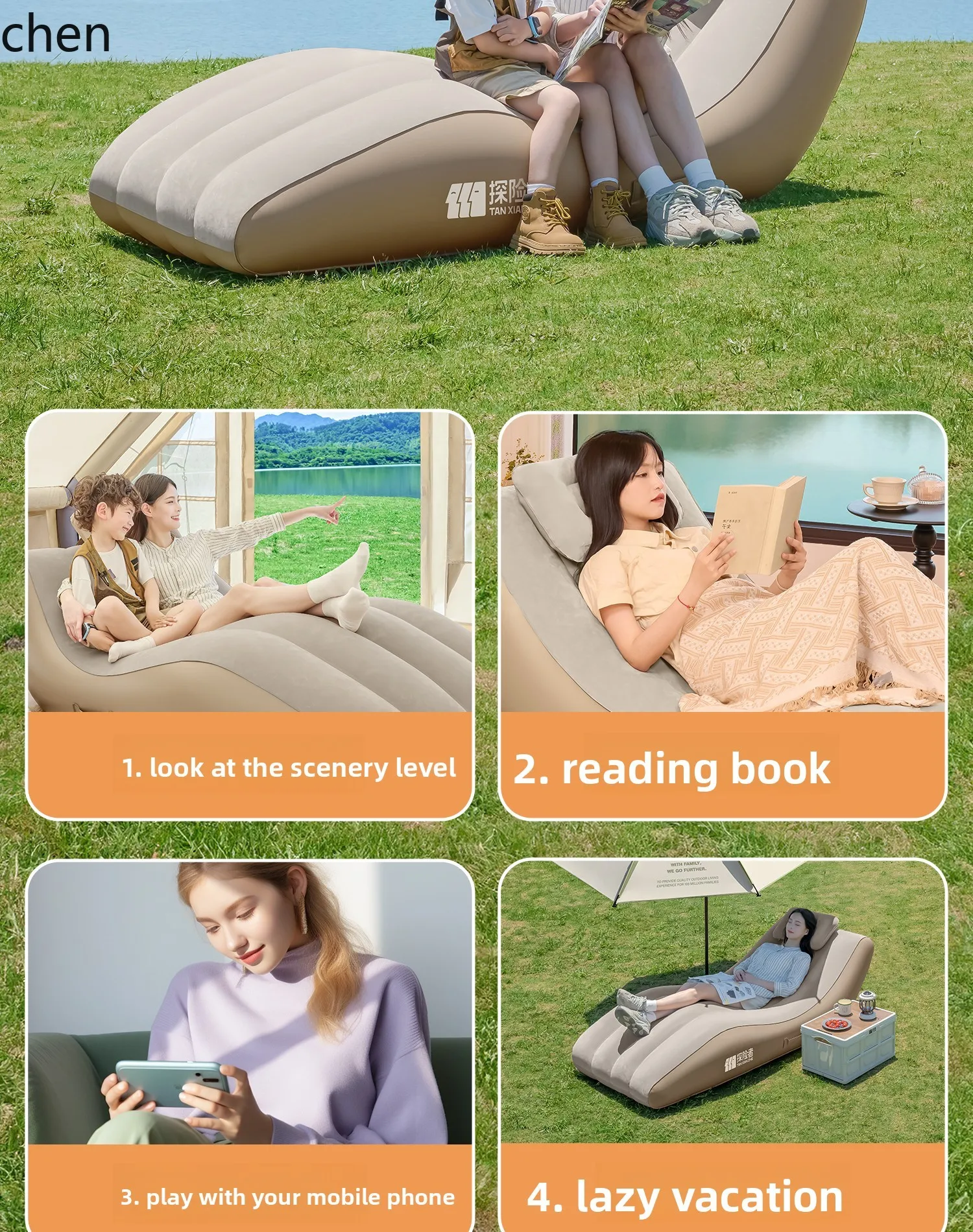 outdoor camping automatic inflatable recliner sofa inflatable mattress household portable