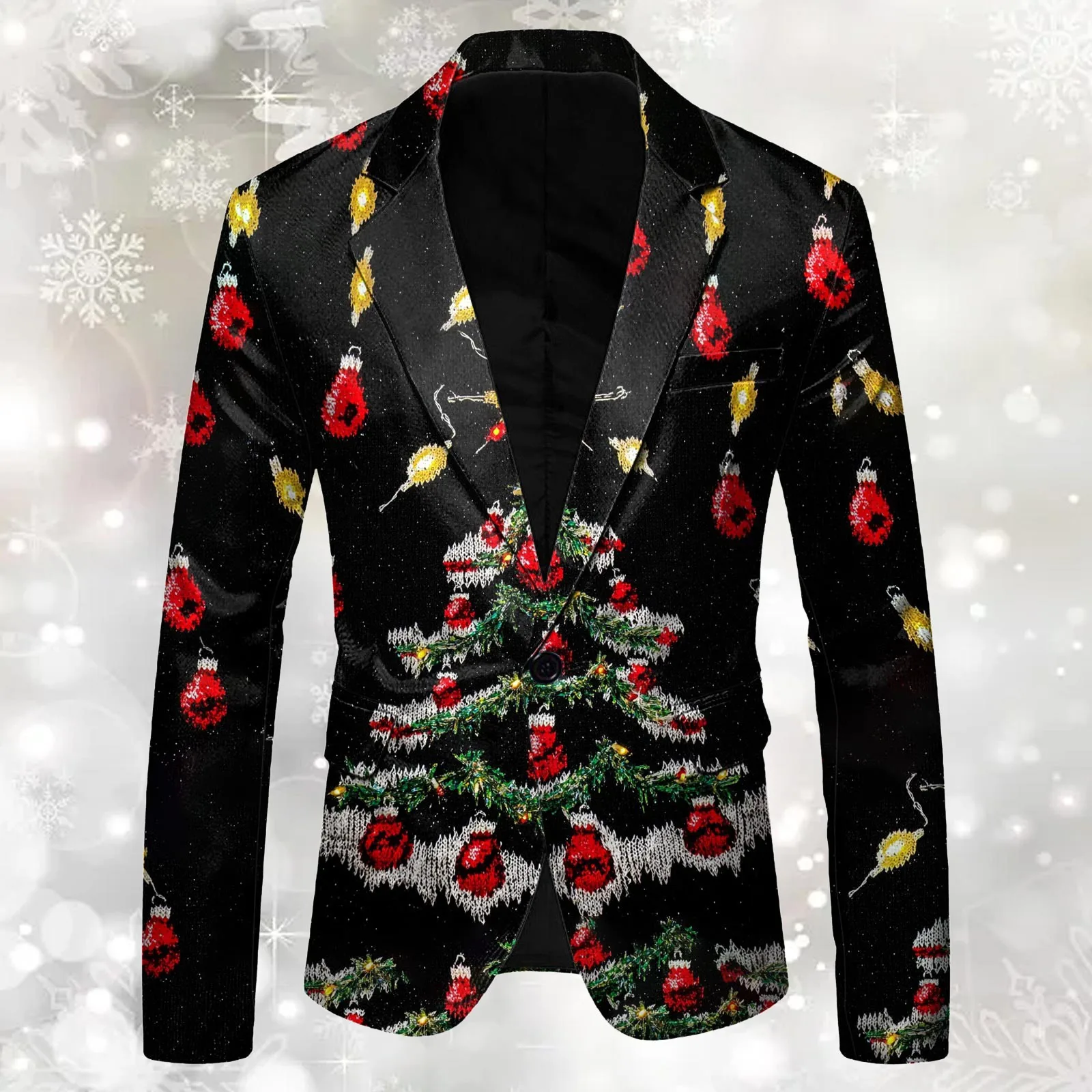 

Мужской пиджак с подплечниками, мужская куртка с длинным рукавом, стильная официальная куртка, забавный рождественский принт, свадебный смокинг, пальто, праздник