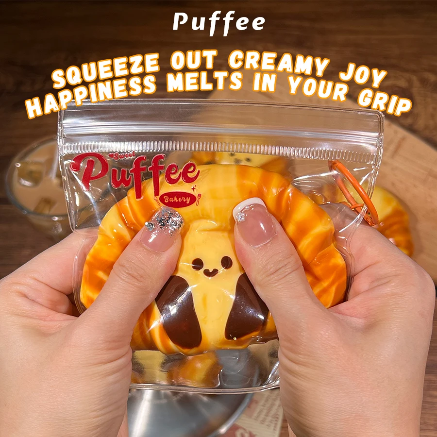 لعبة إسفنجية من السيليكون للطعام من JC Croissant، لعبة لاصقة كريمية ناعمة، لعبة Taba Squishy، لعبة قرصة Happy Game، انتعاش بطيء، Stikcy #2