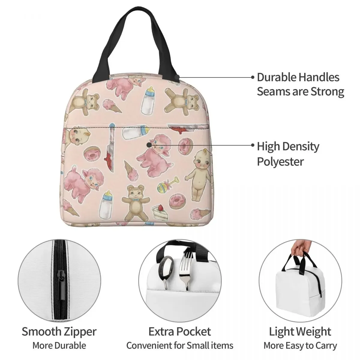 Portals Tour Fans Insulated Lunch Bag Cooler Bag Reusable Melanie Martinez High Capacity Lunch Box Tote Food Storage Bags Office