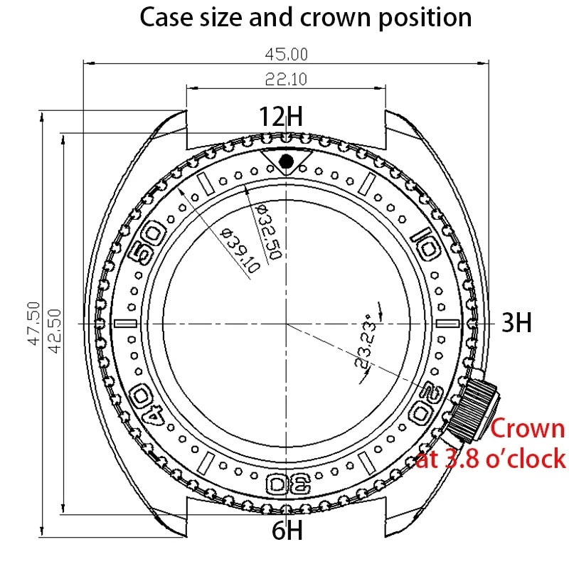 45mm skx007 Case Silicone Wristband Bracelet Watch Parts For Seiko tuna turtle skx013 28.5mm Dial  nh35 nh36 Movement Hot Sale