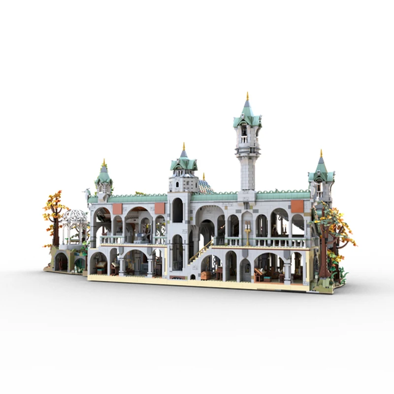 MOC-149444 Famous Building 10316 Rivendell Extended Castle Modular Building Block Assembly Model Brick Toy Children\'s Gifts