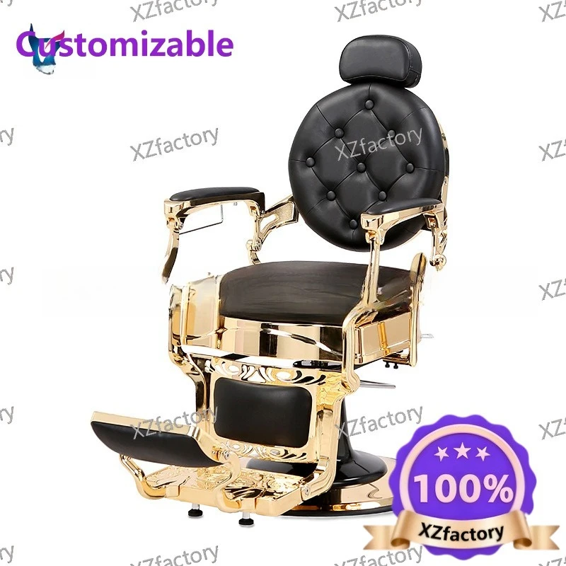 Factory Direct 2026 Top Rated Blonde Hair Chair Gold Plated Reclining Rotary Hydraulic Lift