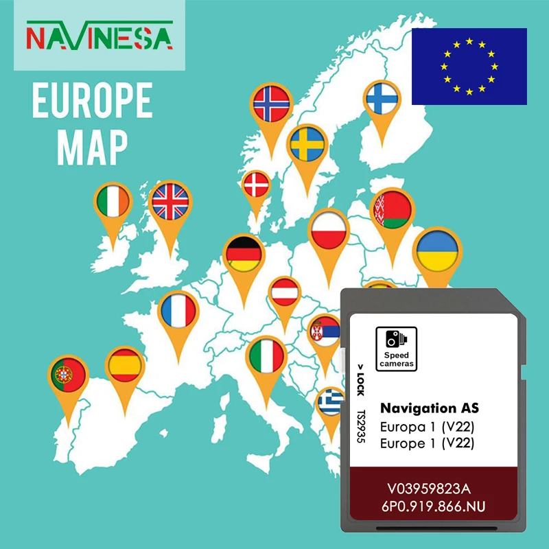 

for Seat AS V22 Ibiza Navi System 2025 GPS Naving SD Memory 32GB Card Cover Spain Germany Netherland Europe