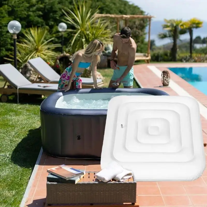 

Practical PVC Inflatable Square Spa Cover Thermal Insulation Outdoor Hot Tubs Lid For Energy Savings A2UB