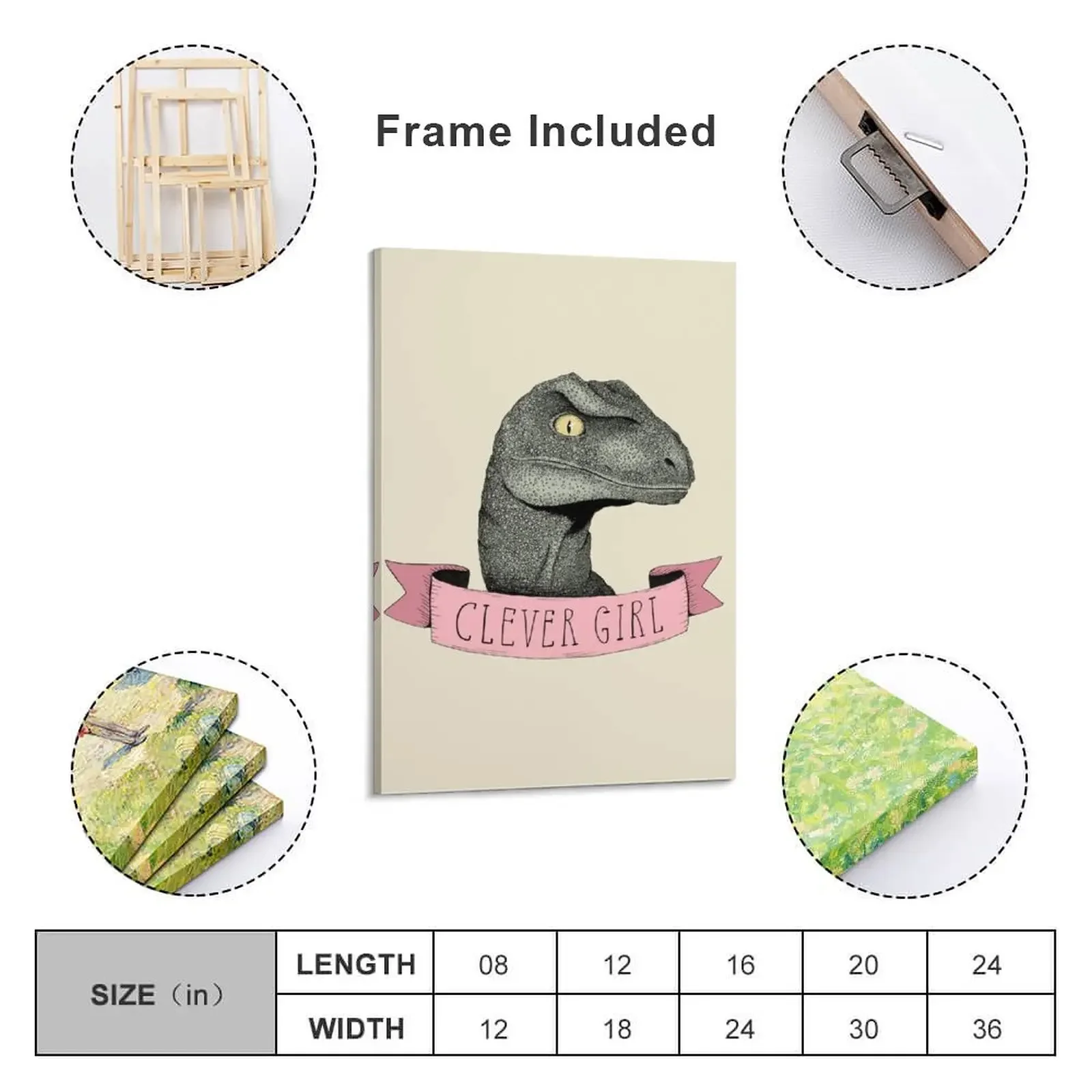 Clever Girl raptor dinosaur Canvas Painting Paintings on the wall Wall decoration poster art