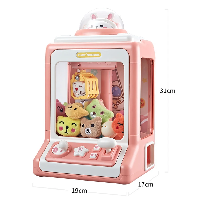 Children\'s Automatic Catching Doll Machine Mini Cartoon Coin-operated Catching Doll Game Machine Music Children\'s Toy Gift