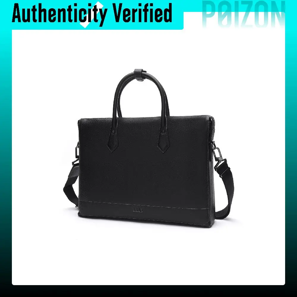 ELLE HOMME Cow Leather Briefcase Regular Men's Black EA588201410