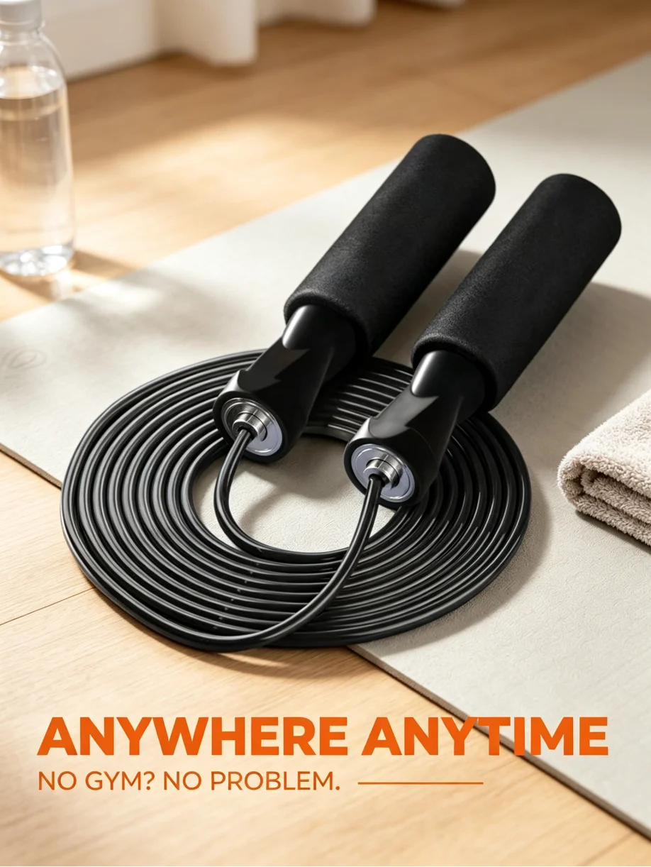Professional Jump Rope for Adults with Specialized Bearing PVC Rope Non-Slip Handle Fat Burning Weight Loss Training