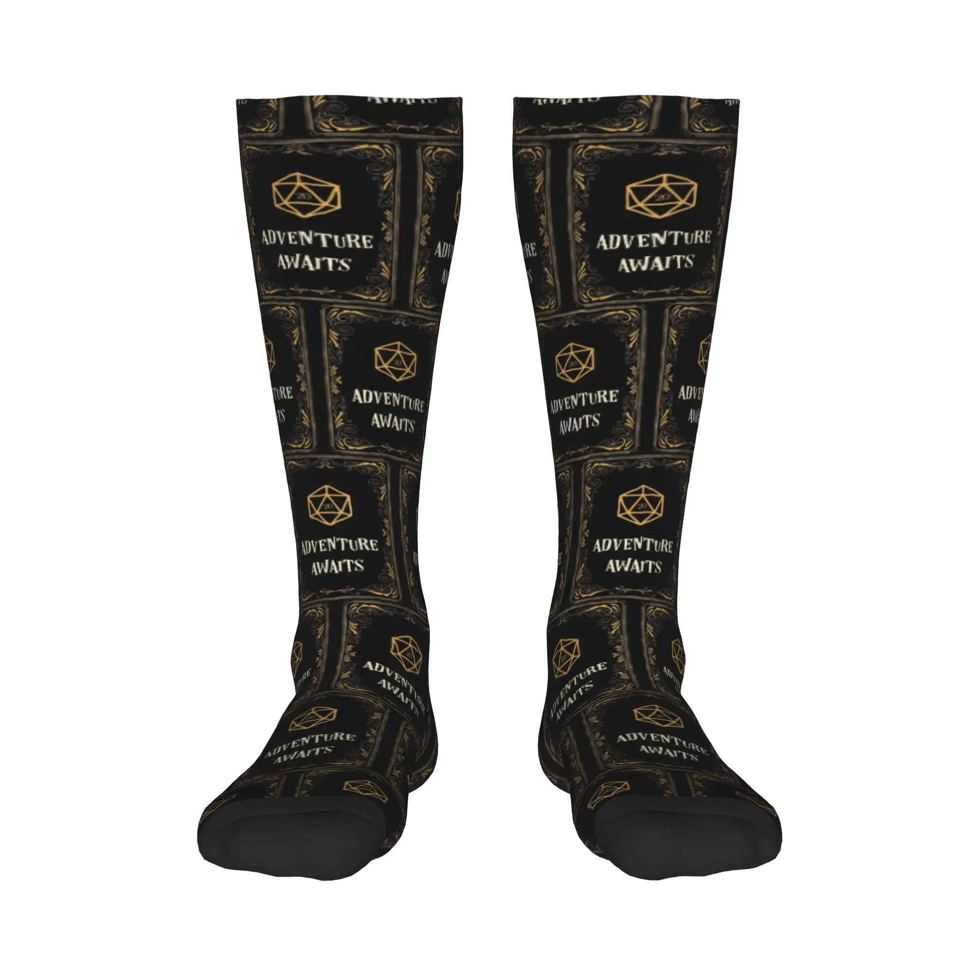 Todas as estações meias tripulação aventura aguarda d20 dados mesa rpg meias moda hip hop meias longas acessórios para homens