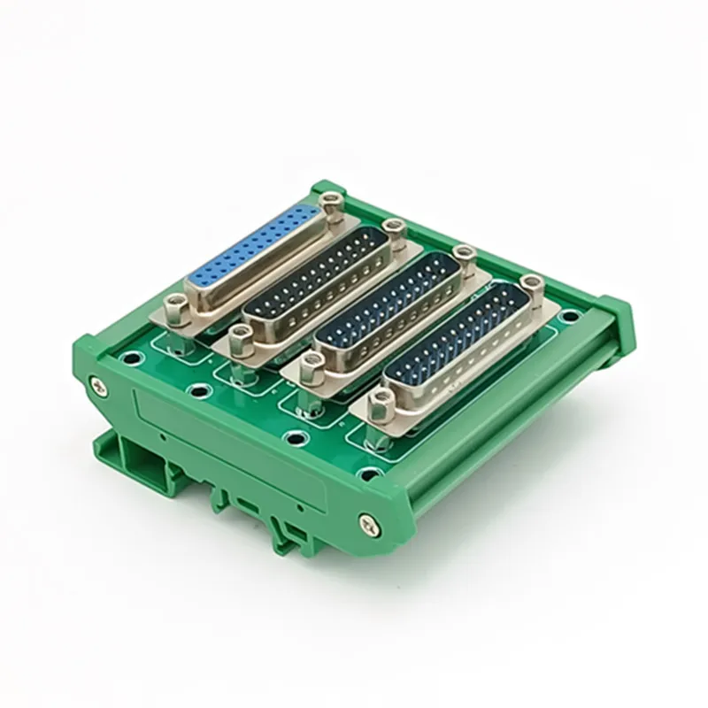 DIN Rail Mount DB25 Splitter DB25 1 Female  3 Male Buss Board Interface Module