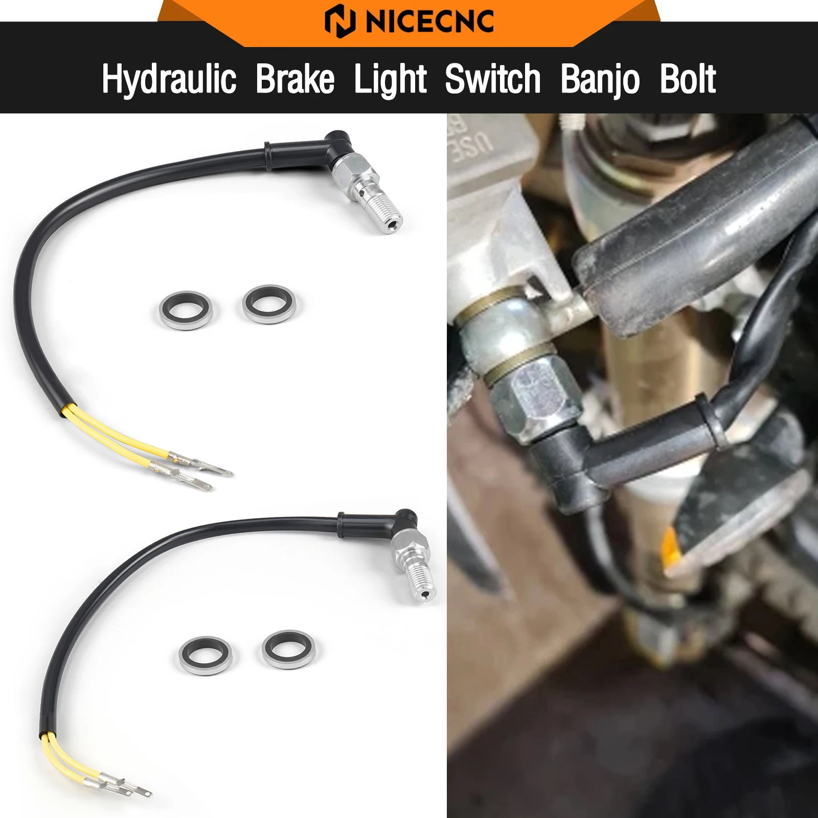 

M10x1.0 M10x1.25 Motorcycle Hydraulic Brake Light Switch Banjo Bolt For KTM EXC EXCF SX SXF XC XCF Yamaha Honda Suzuki Kawasaki