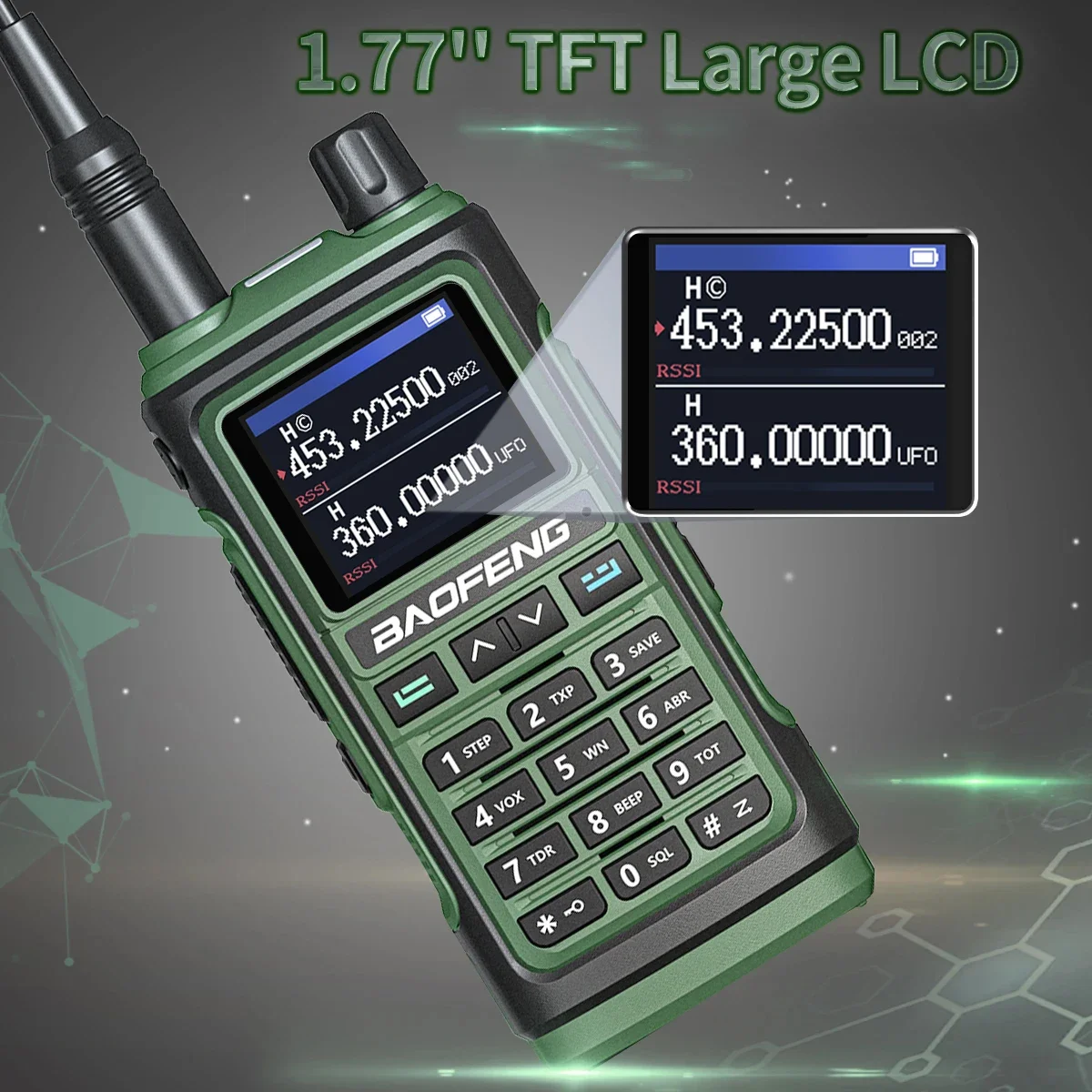 Baofeng UV-17E Airband Walkie-Talkie Drahtlose Kopierfrequenz Langstrecken-Typ-C NOAA AM Tragbares UV-5R Ham-Funkgerät – Detail 15