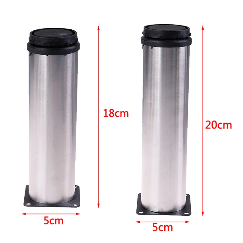 1pcs Stainless Steel Furniture Leg Adjustable Cabinet Round Tube Table Sofa Bed Feet