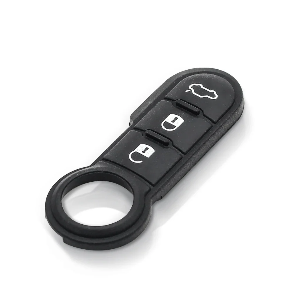 KEYYOU Rubber 3 Buttons Pad Remote Car Key Shell Folding Case For Fiat 500 Panda Punto Bravo Ducato Peugeot Boxer Citroen Jumper