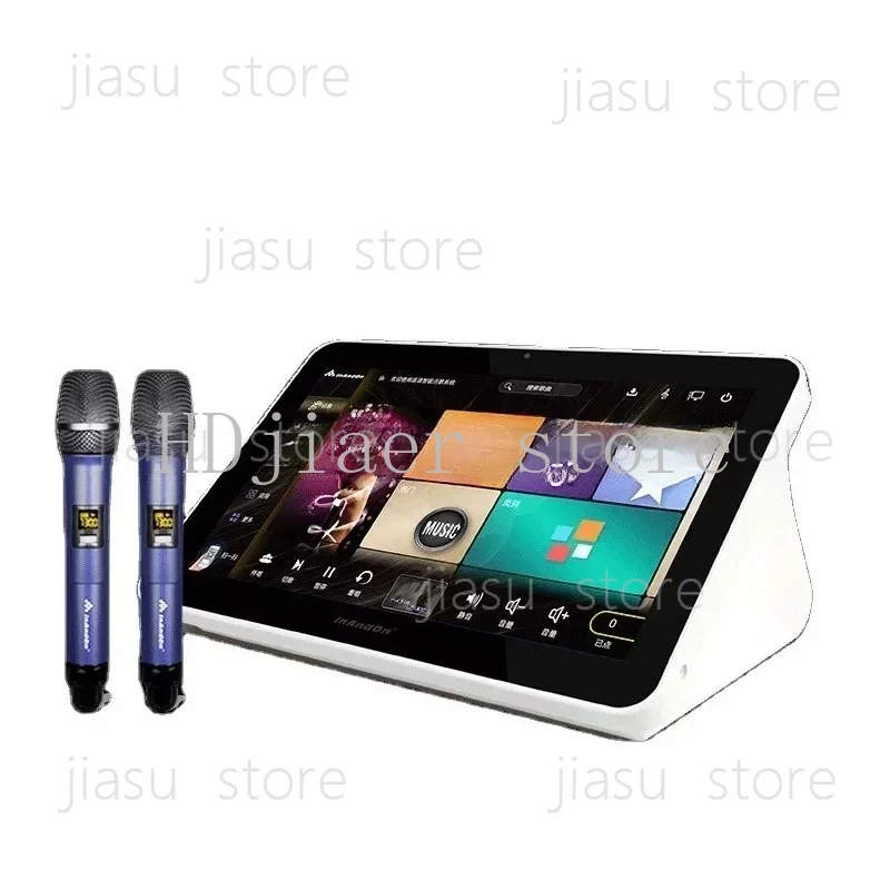 InAndOn 5-in-1 Karaoke System - 15.6 Touch Screen Karaoke Machine, Mobile Song Selection, All-in-One Player for Home/Party Use