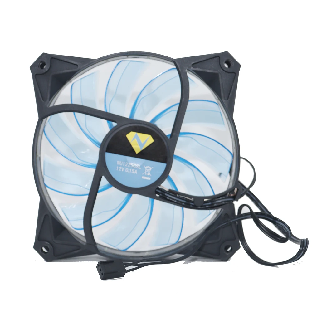 3PIN NU1225CSL DC 12V  0.15A 12CM 120MM 12025 120*120*25MM mute Cooling fan case fan Blue light fan  1200rpm