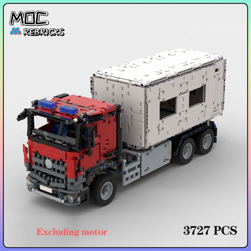 MOC Fire Pull Arm Trucks, bloques de construcción, ensamblaje, modelo de exhibición, Juguetes DIY, regalos de Navidad para niños