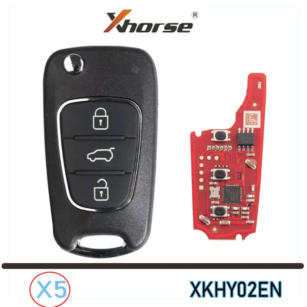 

5 шт. Xhorse XKHY02EN проводной пульт-ключ для Hyundai, 3 кнопки, универсальный автомобильный пульт для VVDI2 / VVDI Mini / Key Tool Max