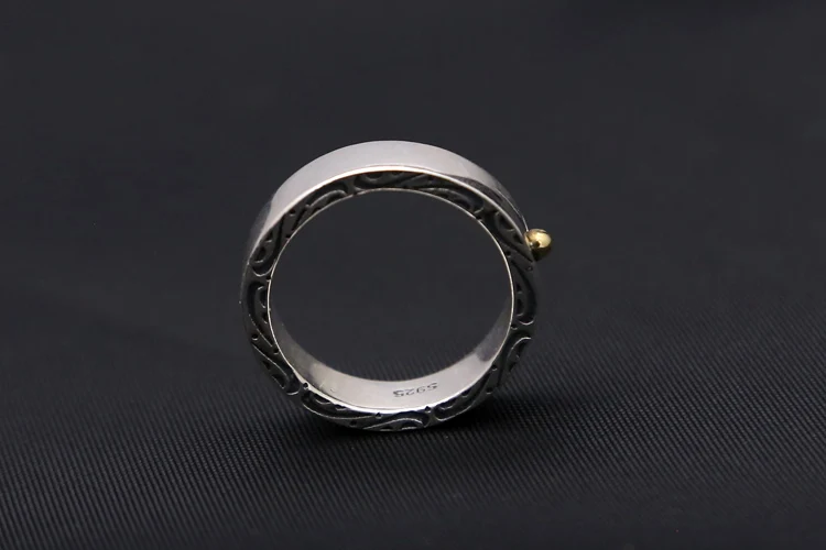 S925 pure silver retro personalized sun ray ring, Thai silver men's and women's ring, trendy food ring view 4