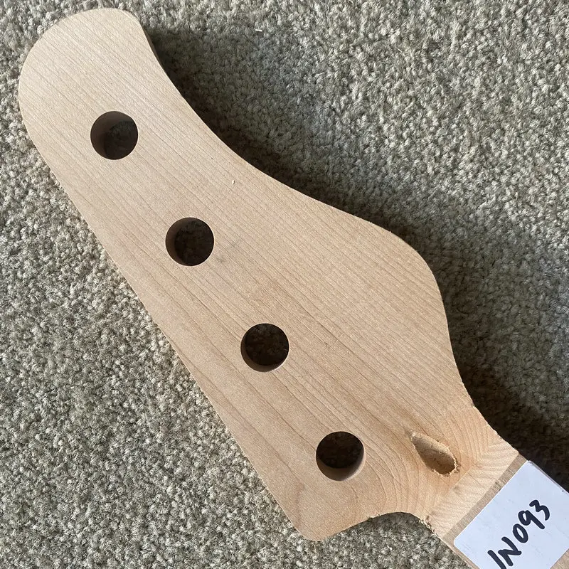 JN093 Custom Order 4 String Electric Bass Neck Semi Finishing No Frets in Solid Maple DIY Replace Guitar Parts