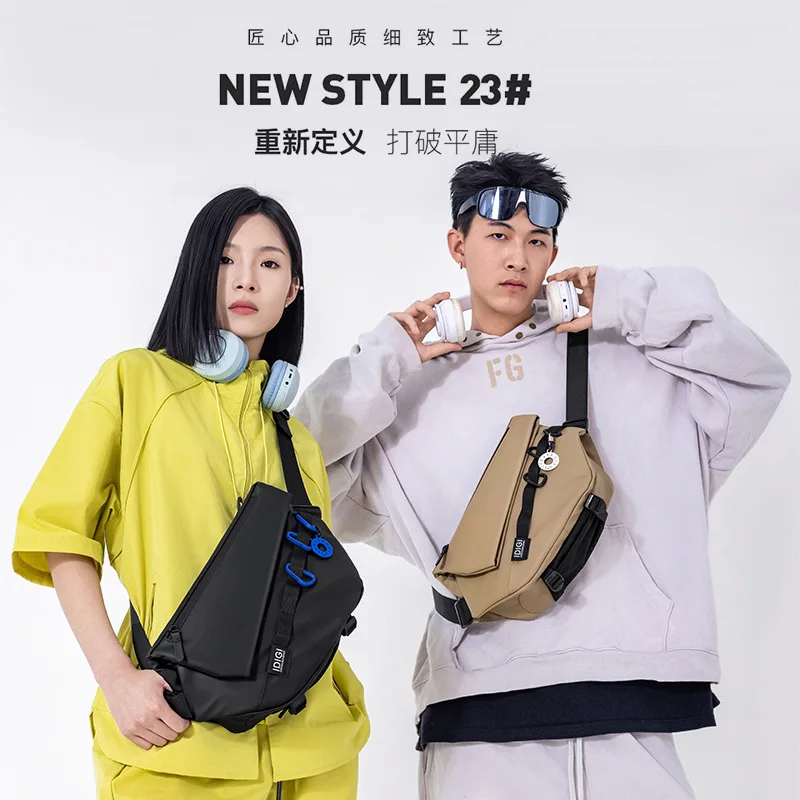 

Мужская сумка через плечо, корейская уличная модная нагрудная сумка в стиле хип-хоп, спортивная сумка через плечо унисекс большой вместимости для студентов, пар