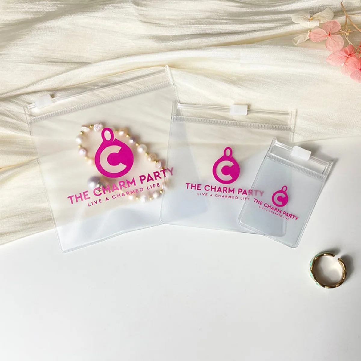 

50/100 шт., прозрачные косметические кольца на молнии из ПВХ, ожерелье, конверт, самозапечатывающийся пластиковый чехол для ювелирных изделий, сумки с замком на молнии, пакет ювелирных изделий