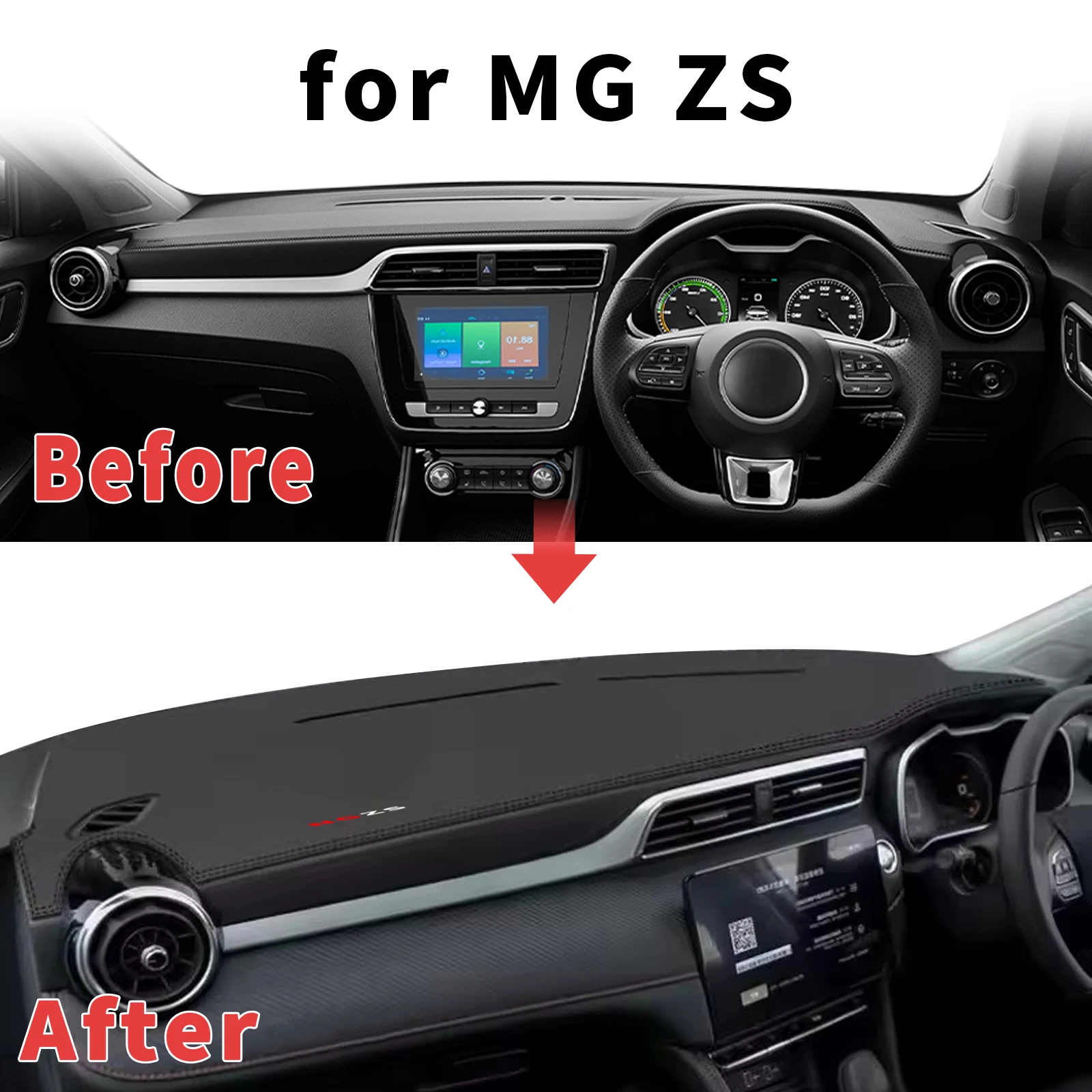 for MG ZS EZS EV 2017-2023 2024 Dashboard Cover Sun Shade Protector Dashmat Anti-Glare UV Block Carpet Mat Automotive Dash Mat