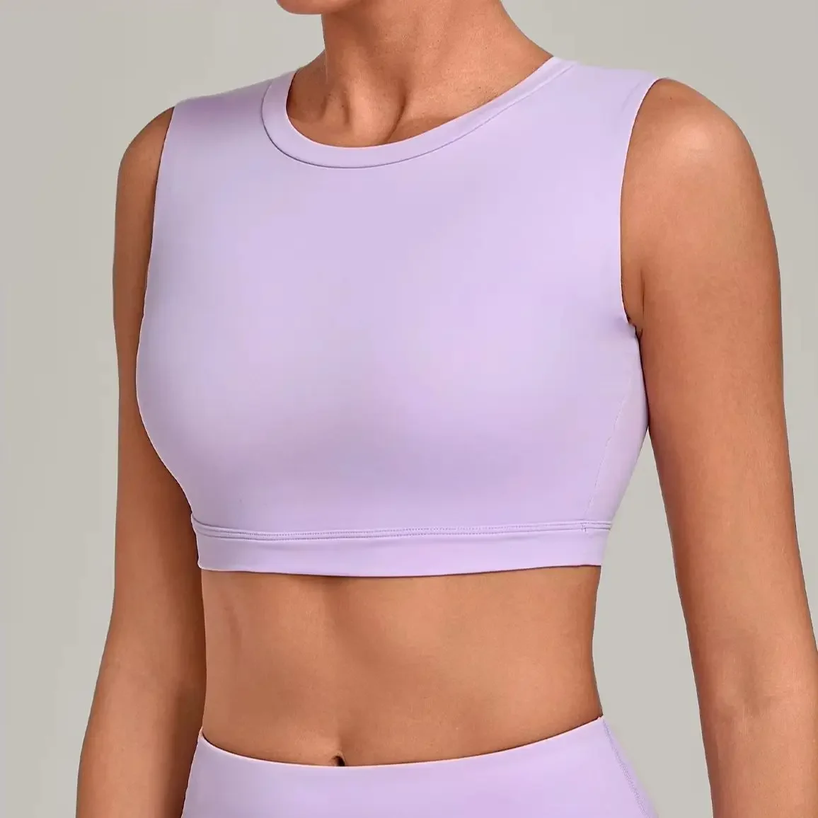 Solid Color Sports Vest Women's Fitness Sport Bra High Strength Tight Top Comprehensive Training Yoga Underwear Female Yoga Vest