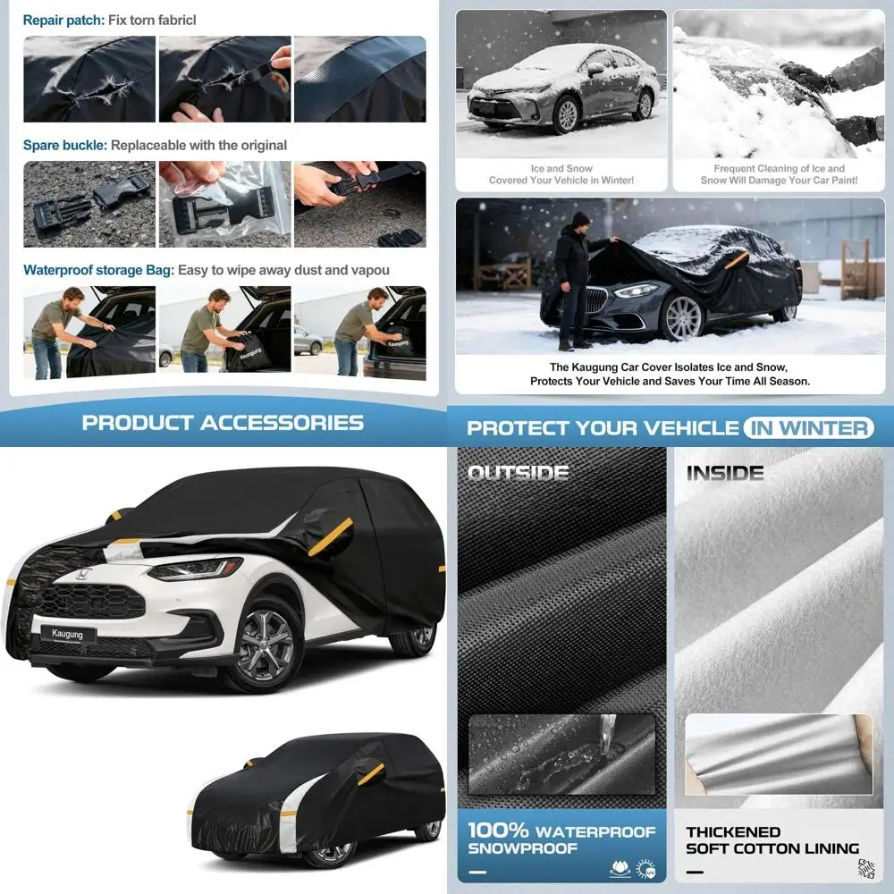 

All-Weather Waterproof SUV Car Cover with UV Protection, Vents & Repair Patches - Fits HRV, Ford Escape