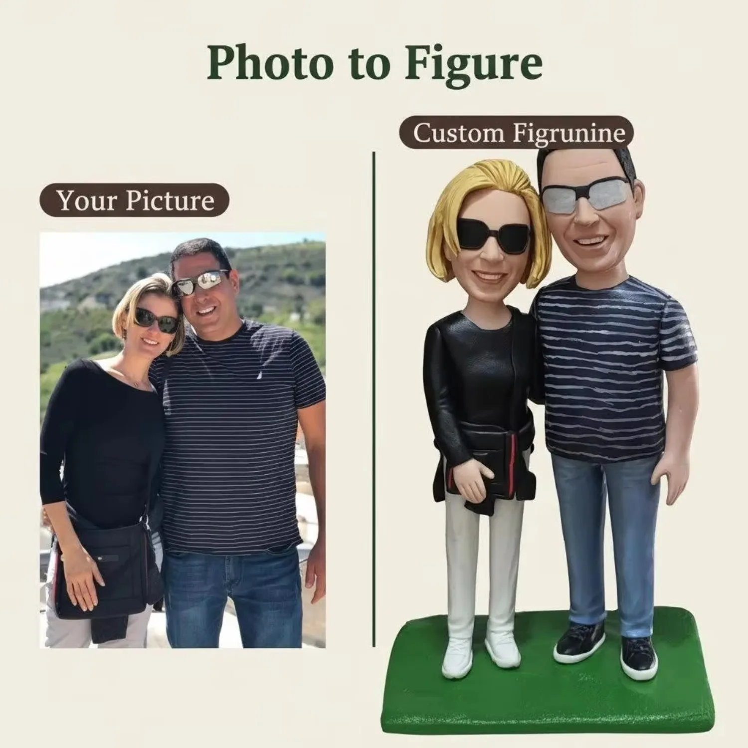 Two Custom Bobble Head Bobblehead Handmade Clay Figurine Personalized Bobblehead Figure Unique Anniversary Gift