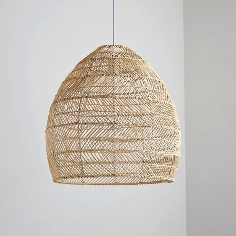 Dia22/30/40cm Handmake Rattan Lamp Vintage Hanging Lamp Loft Living Room Dining Room Home Decor Cafe Restaurant Pendant Light